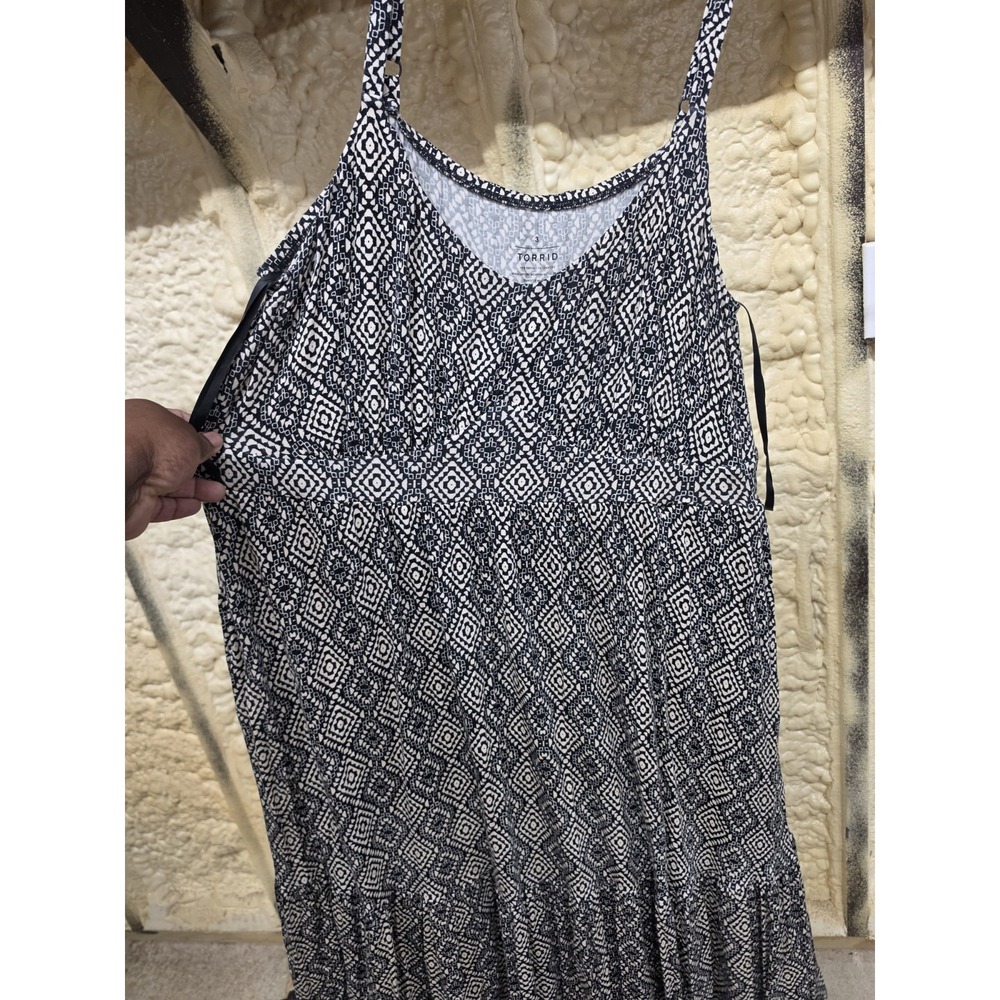 Torrid 3X Midi Super Soft Tiered Tribal Print Sun Dress - Picture 2 of 6